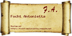 Focht Antonietta névjegykártya